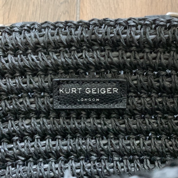 NEW KURT GEIGER Chelsea Raffia Tote Bag Black Small - Picture 9 of 9